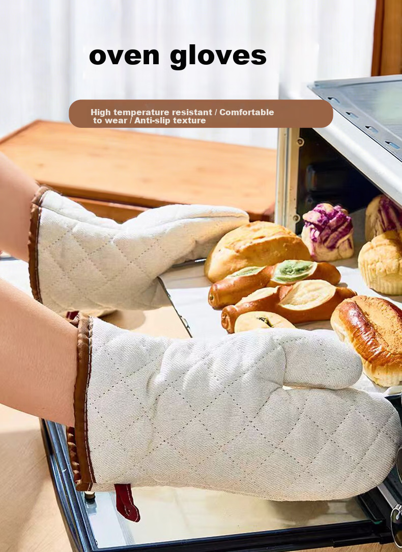 Beifute Oven Gloves Pair/Pack Heat-Resistant High-Temperature Long Flame-Retardant Protective Gloves 1