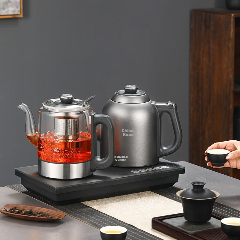 OUMETE Fully Automatic Water Supply Electric Kettle Embedded Tea Table Kettle Handle Water Supply Tea Brewing and Boiling Integrated Machine 316L Insulated Steaming Tea Brewing Kettle OMT-JS1930