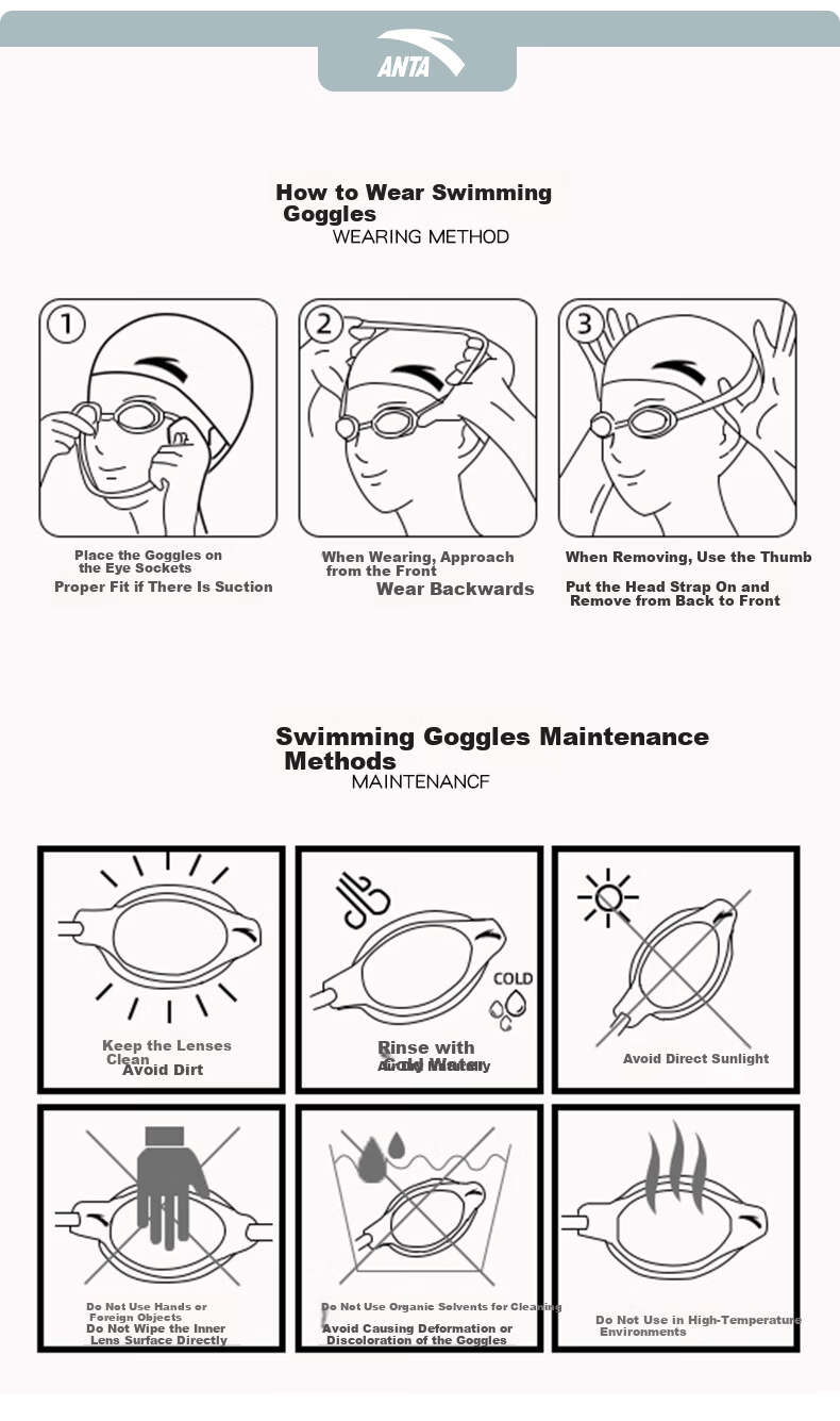 ANTA Swimming Goggles and Cap Set for Men and Women, High-Definition Prescription Swimming Glasses, Professional Plano Anti-Fog Swimming Gear, White 350 Degrees 13