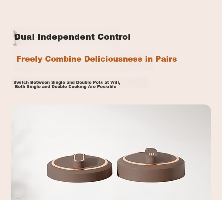 GUGE German Dual Inner Pot Rice Cooker and Pressure Cooker 2-in-1 with Dual Pot Independent Control, 304 Stainless Steel Inner Pot, Rice Soup Separation, Low Sugar, High Pressure Fast Cooking Electric 14
