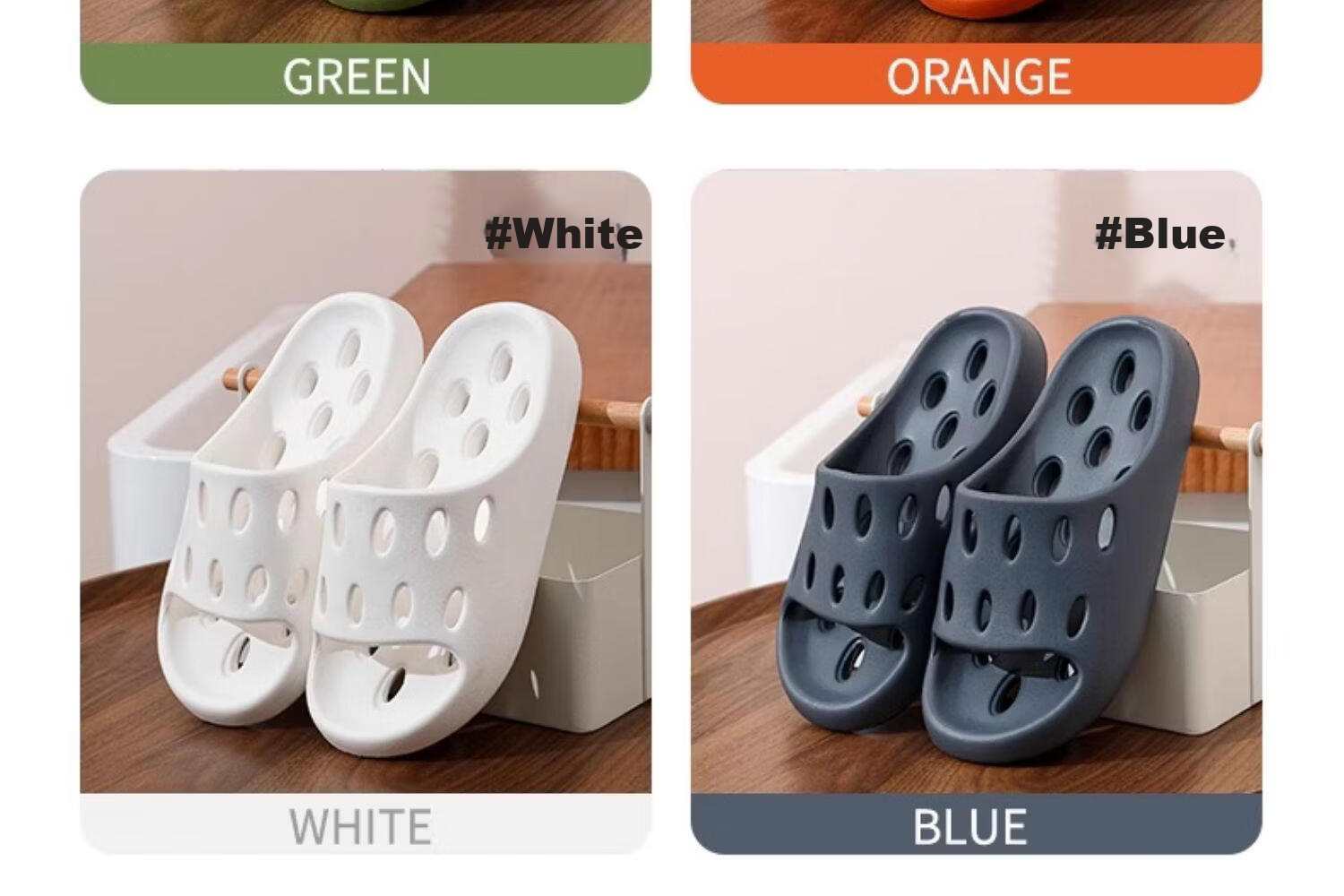 Guoluofi Bathroom Slippers Men Summer Indoor Home Shower Non-slip Hollow Water-draining Thick-soled Cool Slippers Women Black 36-37 16