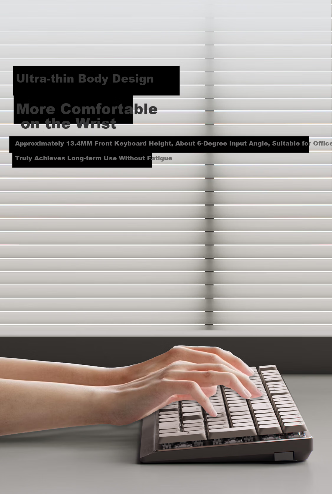 AUSDOM Airkey98 V3 Low-Profile Mechanical Keyboard Wireless Bluetooth Tri-Mode Silent 101-Key Slim Office Keyboard Compatible with Mac/Win Xiaoshun - White [Linear Clear Switch] 4