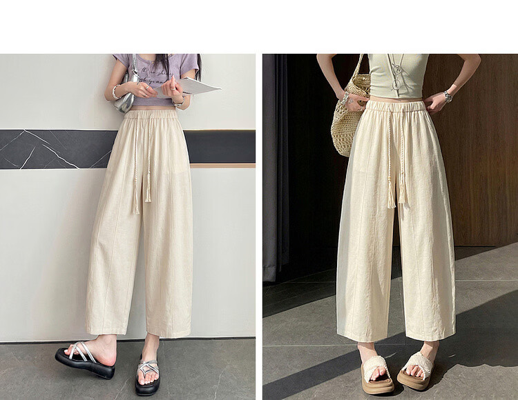 Demana [Lyocell Cloud Oxygen Cotton] Summer Relaxed Urban Loose Curved Pants Elastic Waist Slimming Fashion Women's Casual Pants 16