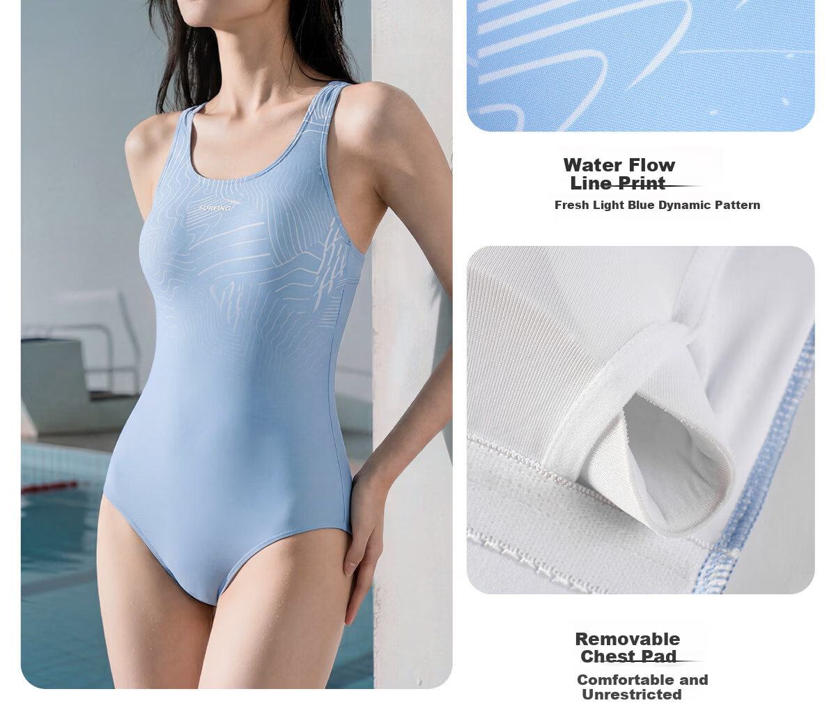 361° Women's One-Piece Triangle Swimsuit 2026 New Sports Racing Slimming Spa Swimwear 8