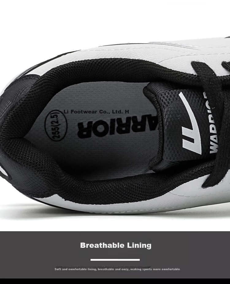 Warrior Soccer Shoes Unisex Youth Studded Training Shoes Durable Professional Match Shoes WXY-N606T White Black Size 36 2
