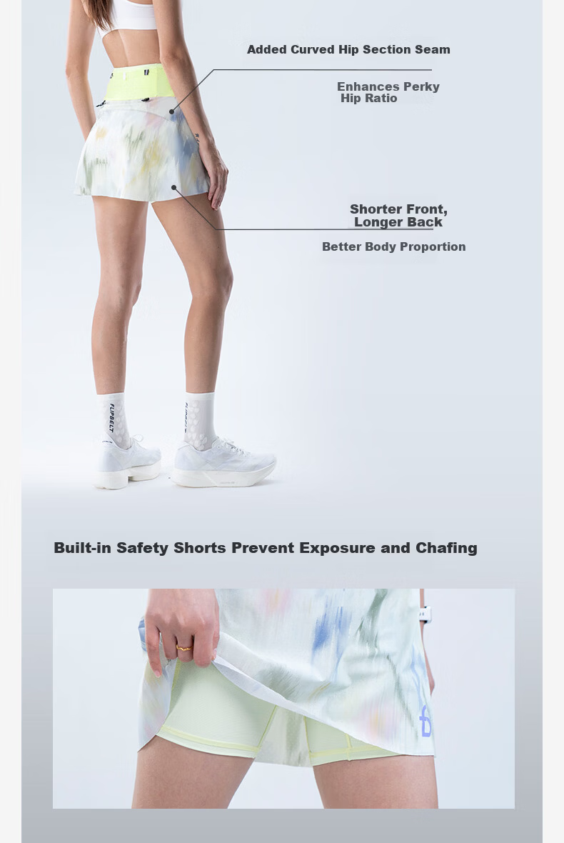 Feibit Super A Skirt-Shorts 4.0 Women's Fitness Running Yoga Light Compression Anti-Exposure Sakura 2XL 4