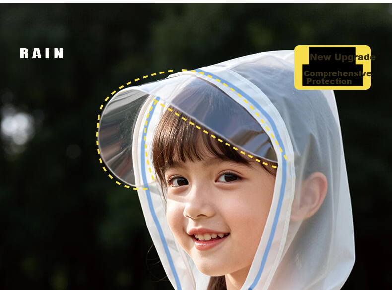 Yucheng 2026 New Disposable Children's Raincoat for Primary School Students with Backpack Slot, Long Thickened Portable Travel Raincoat 3