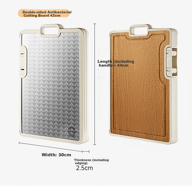 Chuida Huang Pure Titanium Cutting Board Household Antibacterial Double-Sided Mold-Resistant Non-Slip Thickened Chopping Board 42*30*2.5cm 13