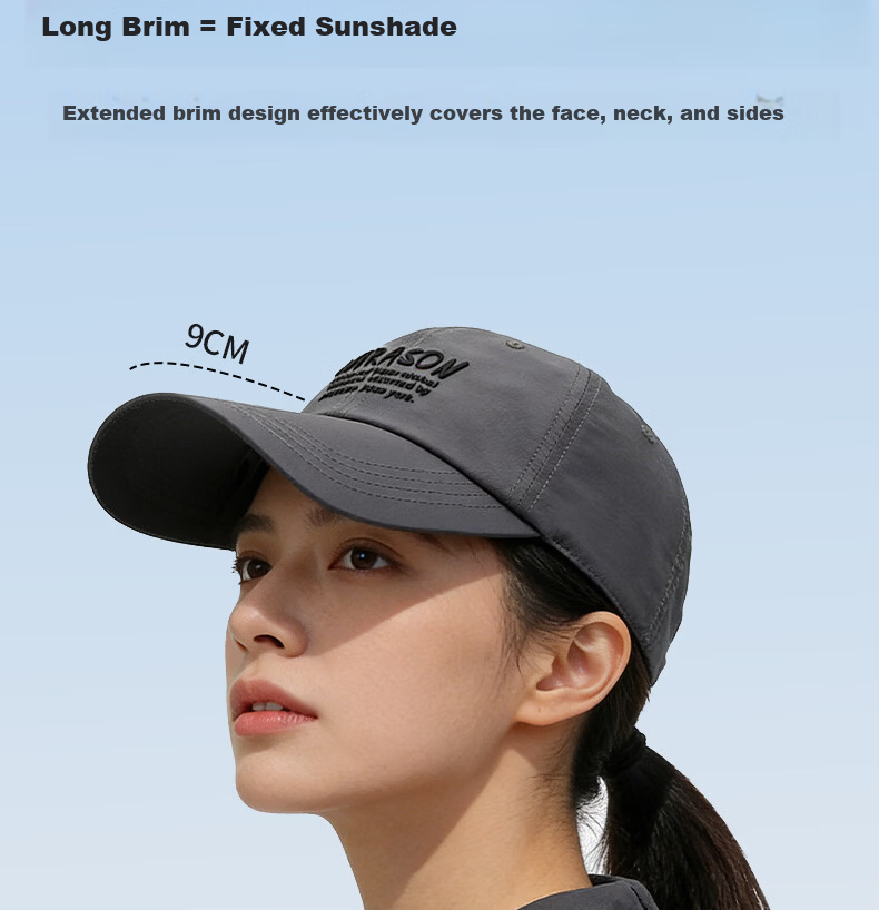 TUCANO Women's Summer Sunshade Outdoor Fishing Quick-Dry Baseball Cap UV Protection Versatile Face-Slimming Sun Hat 10