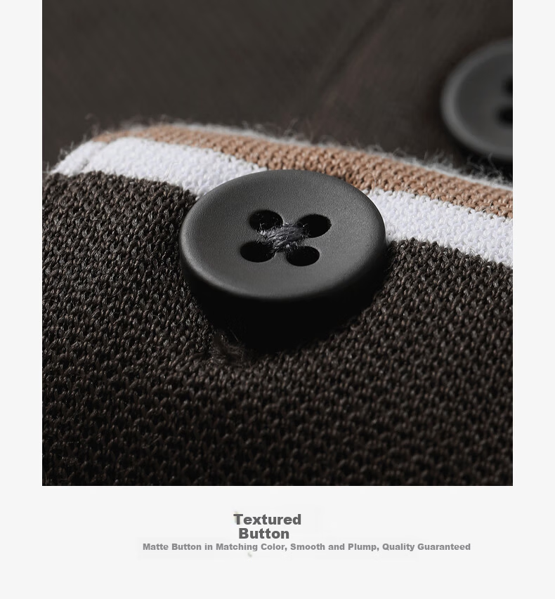 Goldlion High Cotton Content 24 Autumn Winter Comfortable Fashion Business Striped Long Sleeve Polo Shirt Men Brown-57 XXL 9