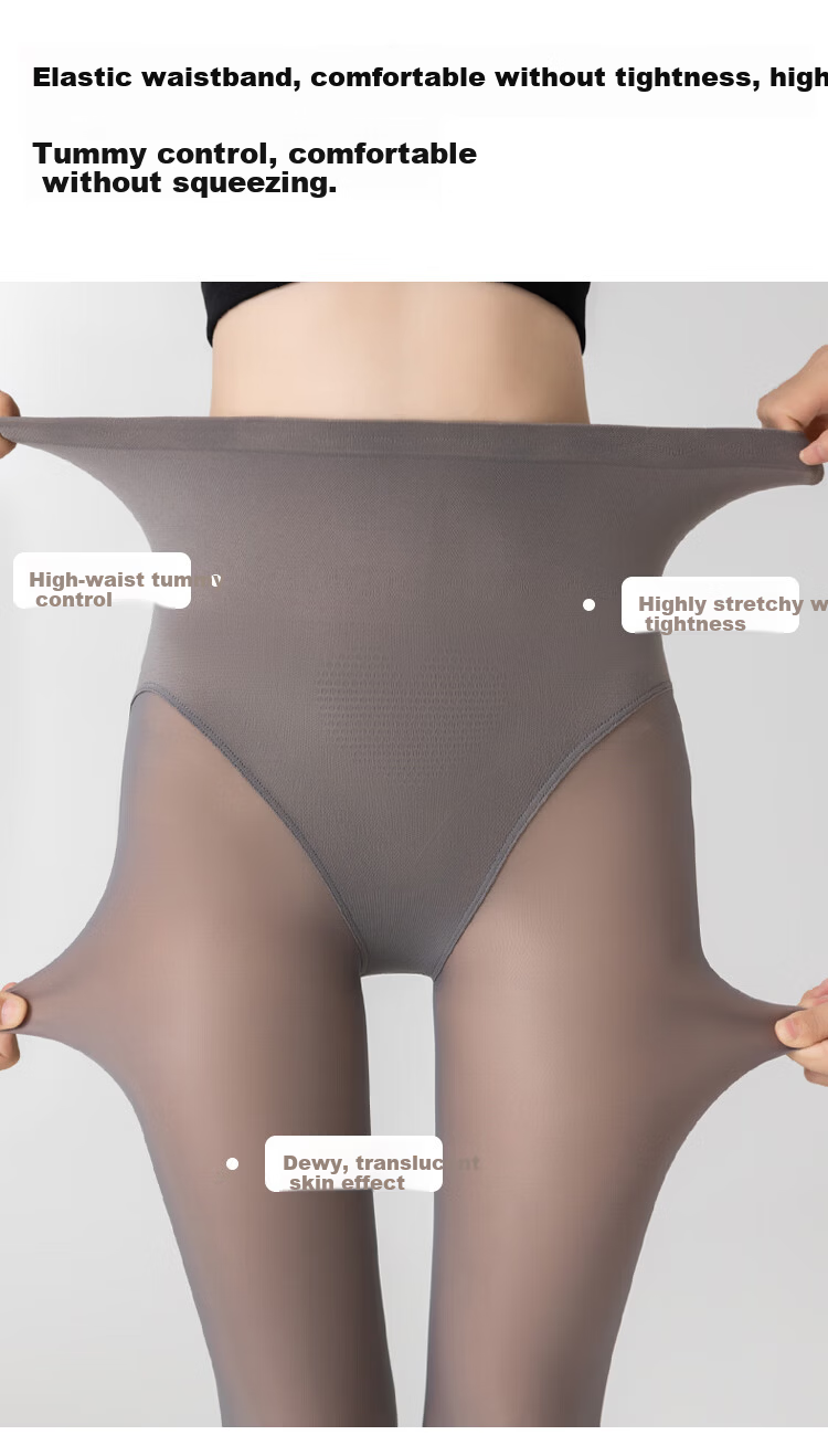 MiiOW Invisible Tights, Black Sheer Skin Tone, 2026 New High-Waist Shiny Pantyhose, Thickened Base Layer Socks for Spring And Autumn Seasons 8