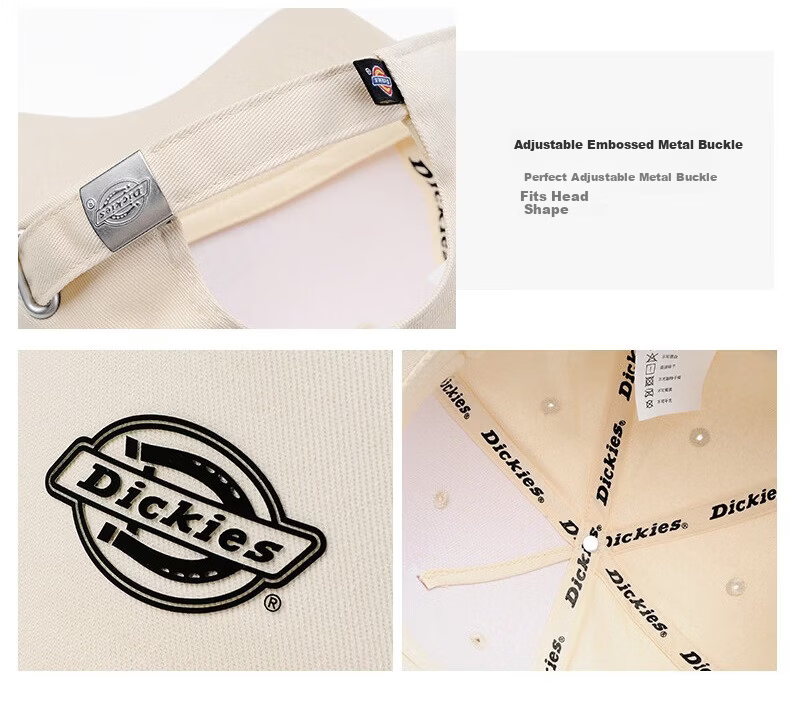 Dickies Deep Crown Hard Top Baseball Cap Small Face Unisex Sun Protection Outdoor Beige Duckbill Hat 4