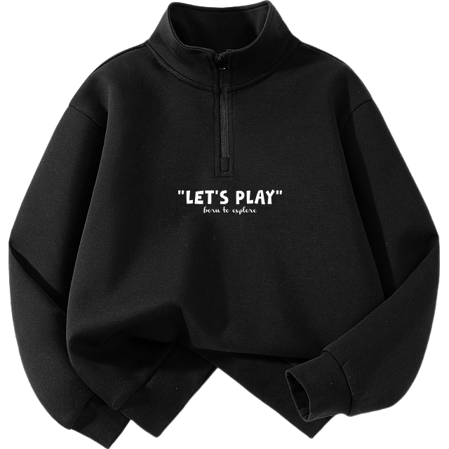 Baleno Boys' Sweatshirt, Spring And Autumn 2025 Style, for Older Children, Air Layer Stand Collar, Sports Long Sleeve, Children's Spring Casual Top