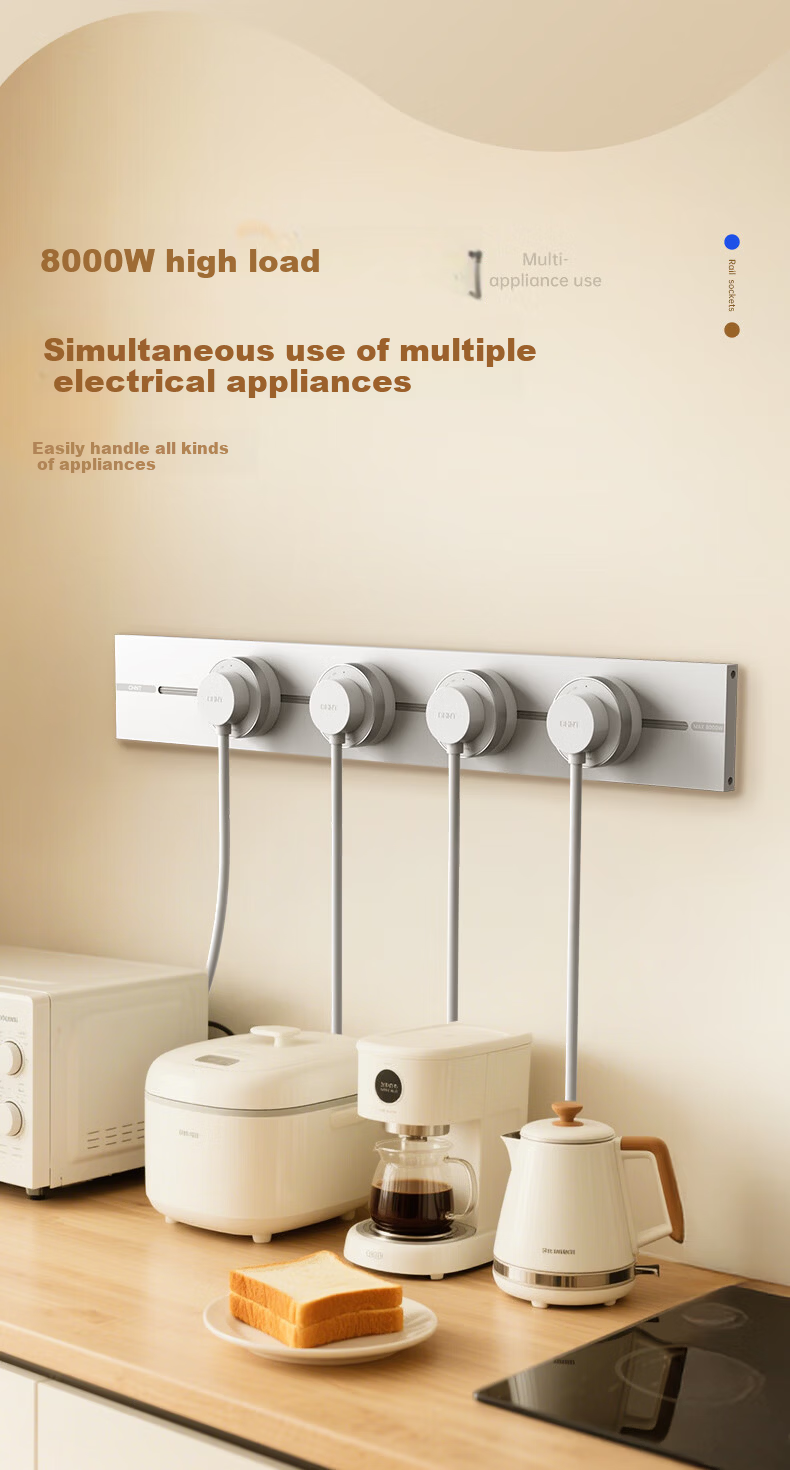 CHNT Track Socket Wall-Mounted Rail Socket Ultra-Thin Phantom 50CM Rail + 3 Adapters Warm White 12