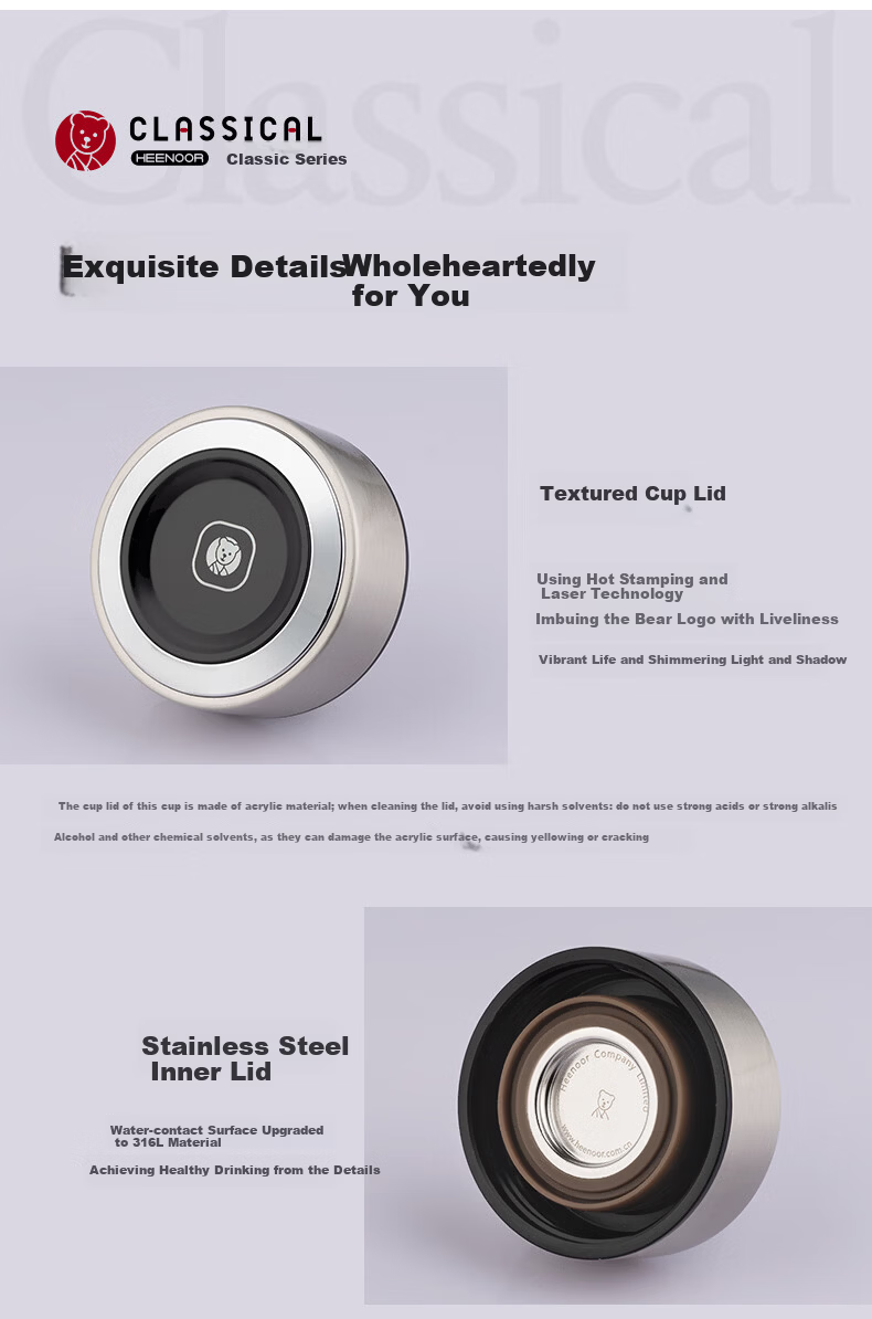 Heenoor Insulated Tumbler 316L Stainless Steel Water Bottle Men's Premium Business Car Tea Cup XN-CB001C Dark Blue 410mL 14