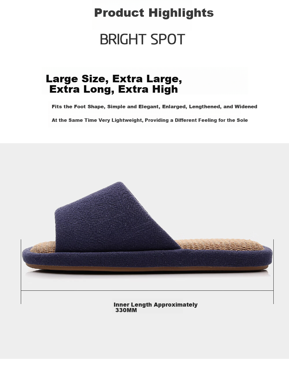 Big Size Linen Slippers for Men 4647 Indoor Home Breathable Cotton Linen Fabric Slippers All Seasons Beige 48-49 5