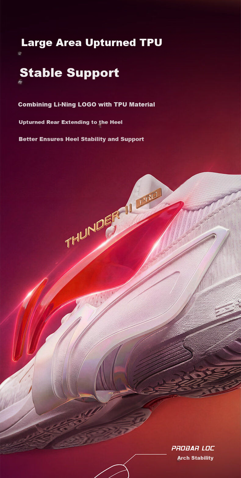LI-NING Thunder 2 PRO Badminton Shoes Professional Lightweight Stable Rebound Durable Non-Slip Cushioning Men's Sports Shoes 2