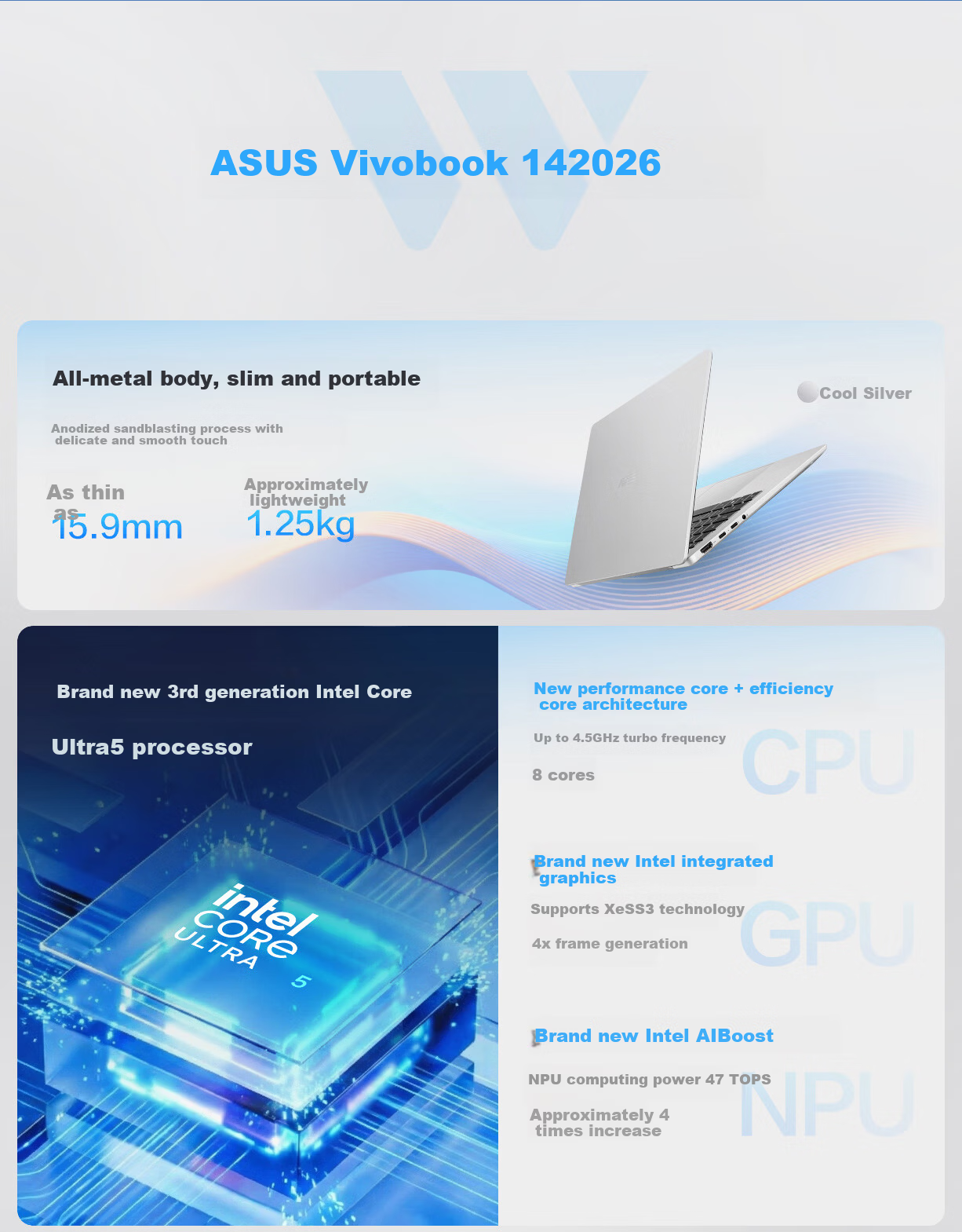 ASUS VivoBook 14 Core Edition 2026 3rd Gen Ultra5 AI Ultra-Thin Laptop (16GB RAM, 1TB SSD, 2.5K Display, 144Hz Refresh Rate) 2