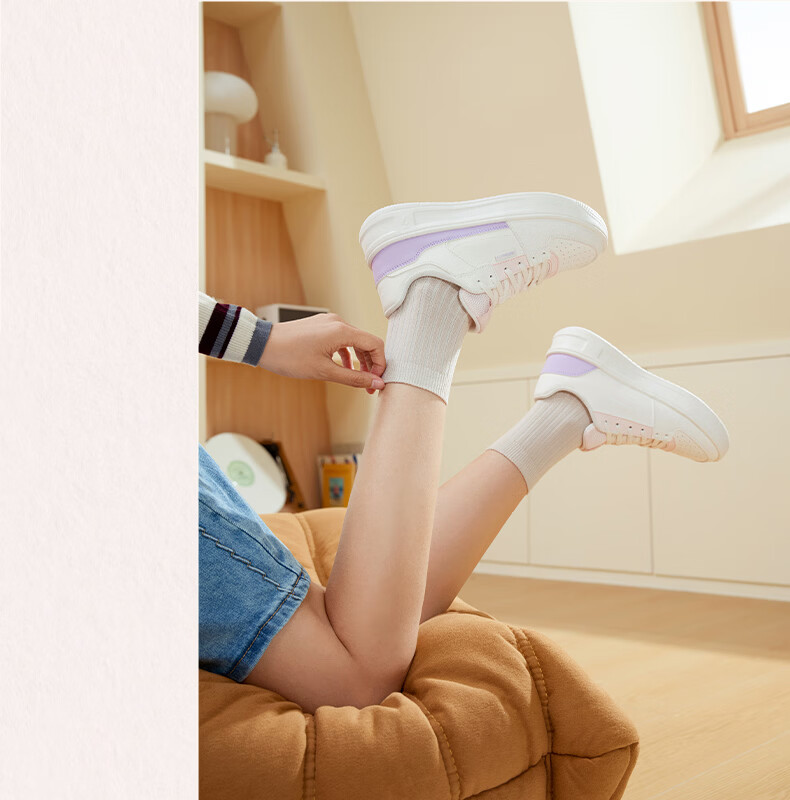 361° Qinghe 2 New Trendy Platform Leather Casual Sneakers Women's White Shoes 682636618-1 27