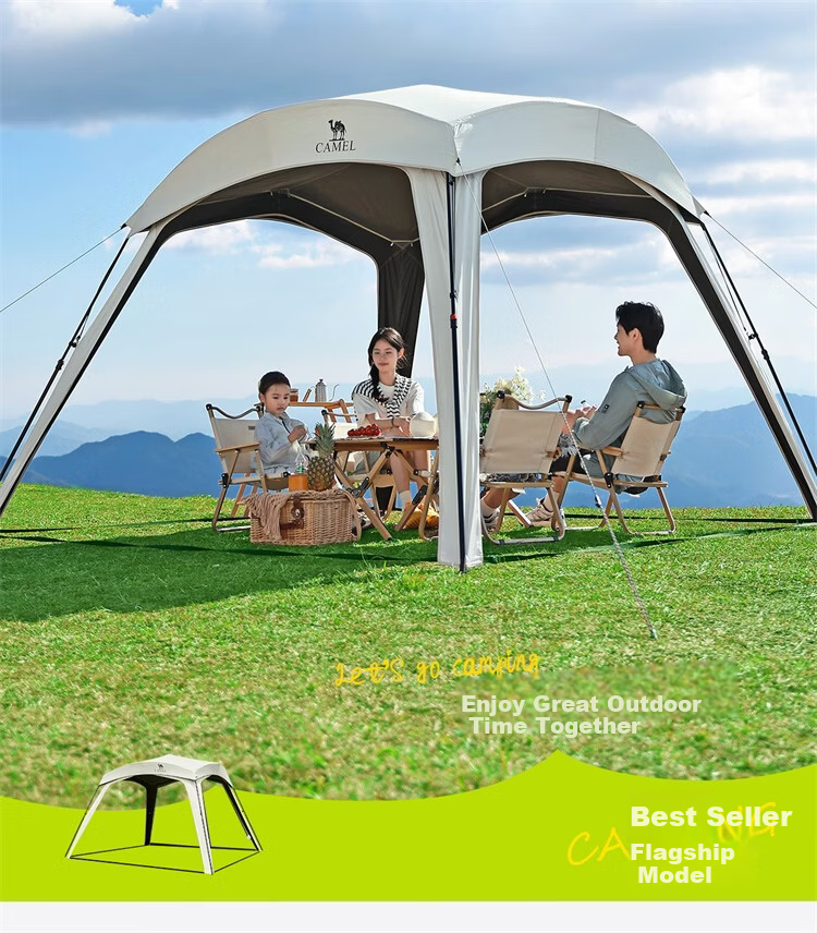 CAMEL Black Vinyl Integrated Quick-Open Dome Canopy Sunshade Door Curtain Outdoor Camping New Lazy Model 2025 4004 2