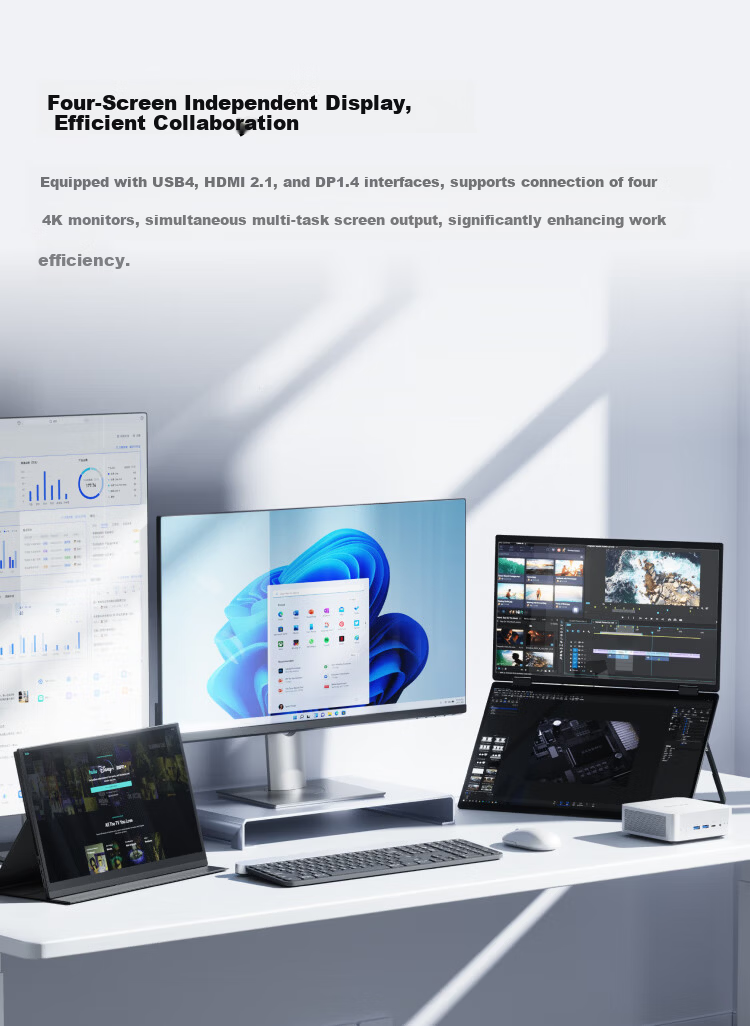 Mingfan M1 Pro-285H Core Ultra9 285H Mini PC AI Gaming Office Design Mini Desktop High-Performance Computer 32GB+1TB 10
