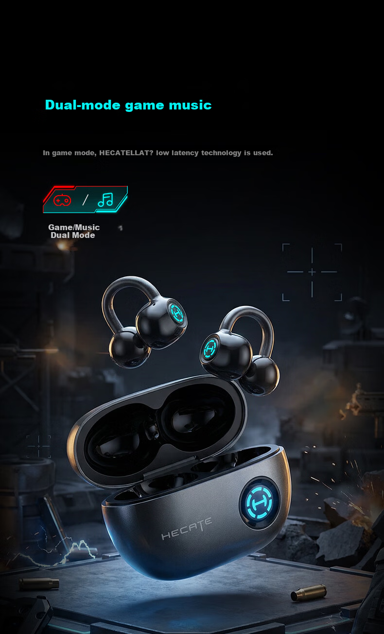 EDIFIER HECATE CP2 2026 Latest Bone Conduction and Air Conduction Bluetooth Gaming Ear Clip Wireless Open-Ear Sports Running E-Sports Headphones Gray 9