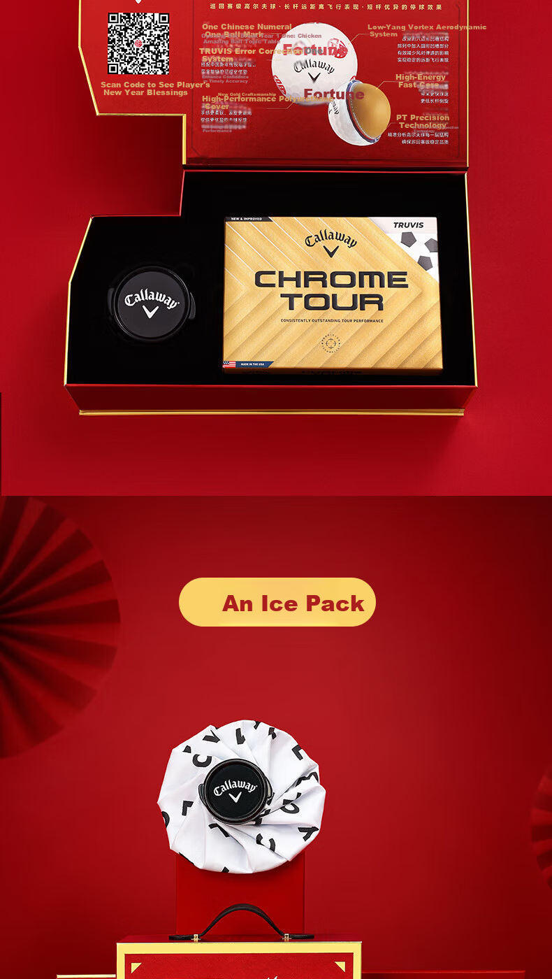 Callaway 2026 Year of the Horse Golf Four-Layer Ball New Year Gift Box with Two Fu Character Balls 4
