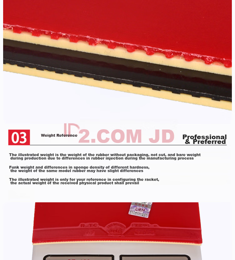 729 Table Tennis Rubber, Anti-Rubber 729 -5 Set of Rubber Inner Energy Sticky, Black 42 Degrees 12