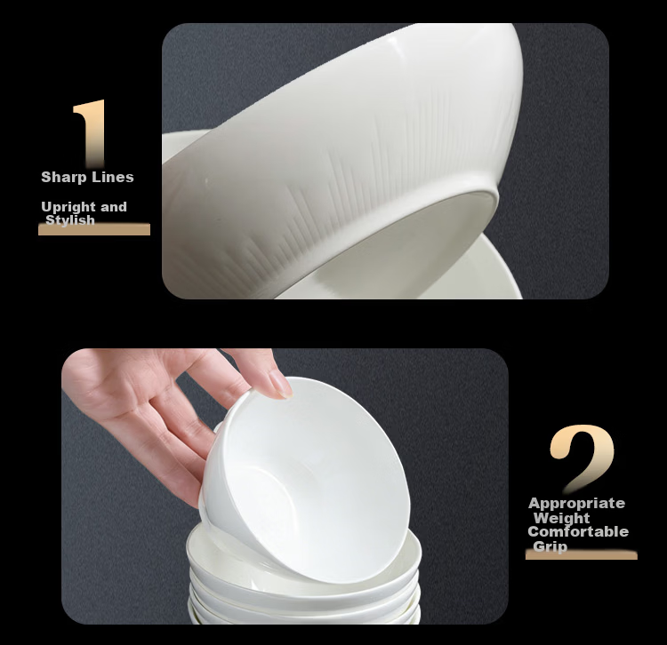 One's Member No.1 Bone China Bowl and Plate Set Home Simple Pure White Underglaze Color Tableware Housewarming Gift Box 22