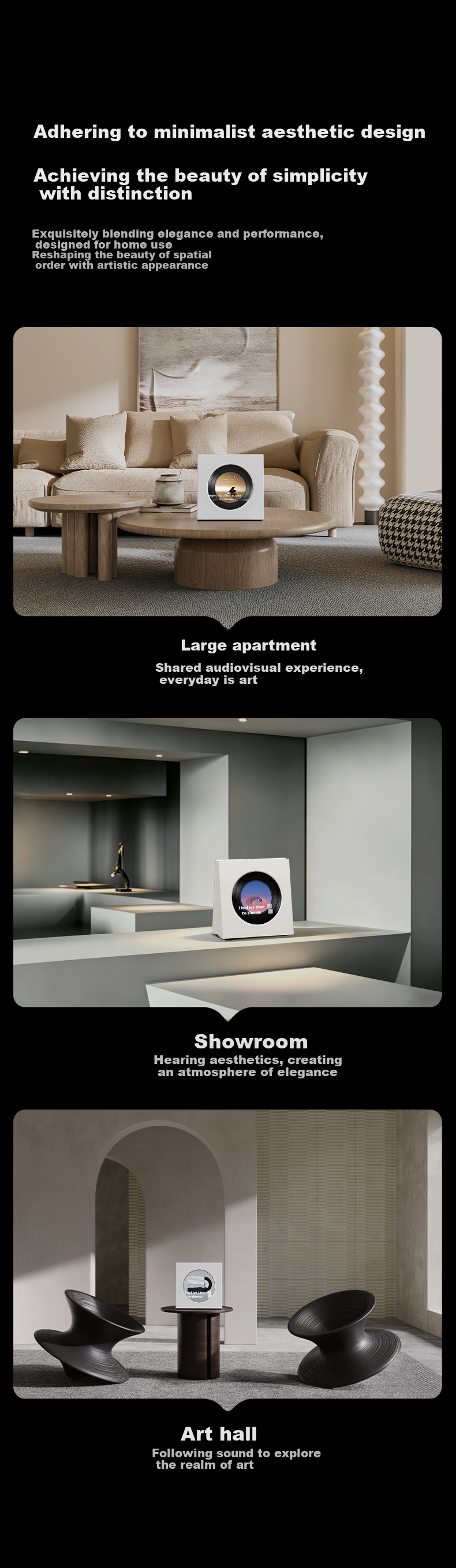 ART'MASTER Mood1 Album Lyrics Audio Vinyl Subtitle Desktop Bluetooth Speaker Living Room Bedroom Audio Smart Home Birthday Gift 7