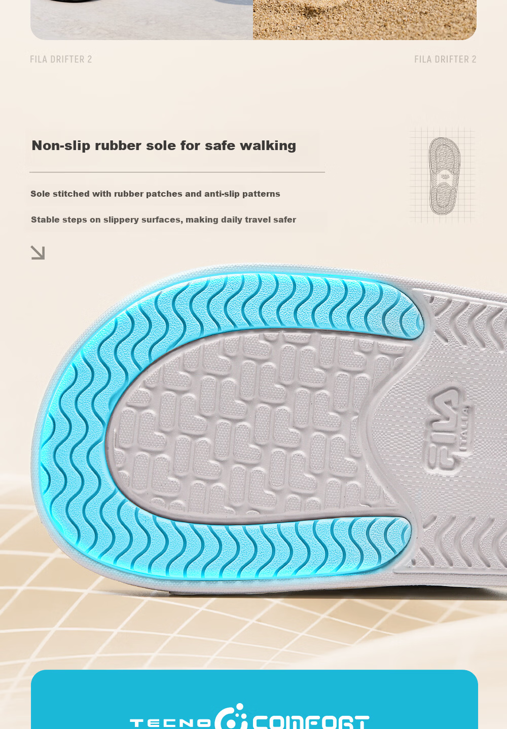 FILA Drift Boat 2 Women's Sports Sandals 2026 Summer New Women's Beach Slippers 5