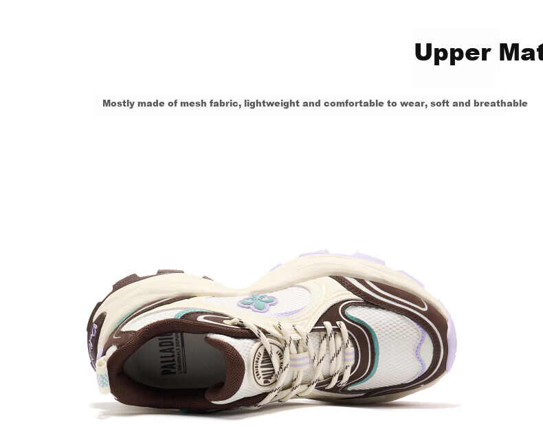 PALLADIUM New Trendy Versatile Dad Sneakers Casual Sports Shoes for Women Breathable Height Increasing White Single Layer Size 35.5 8