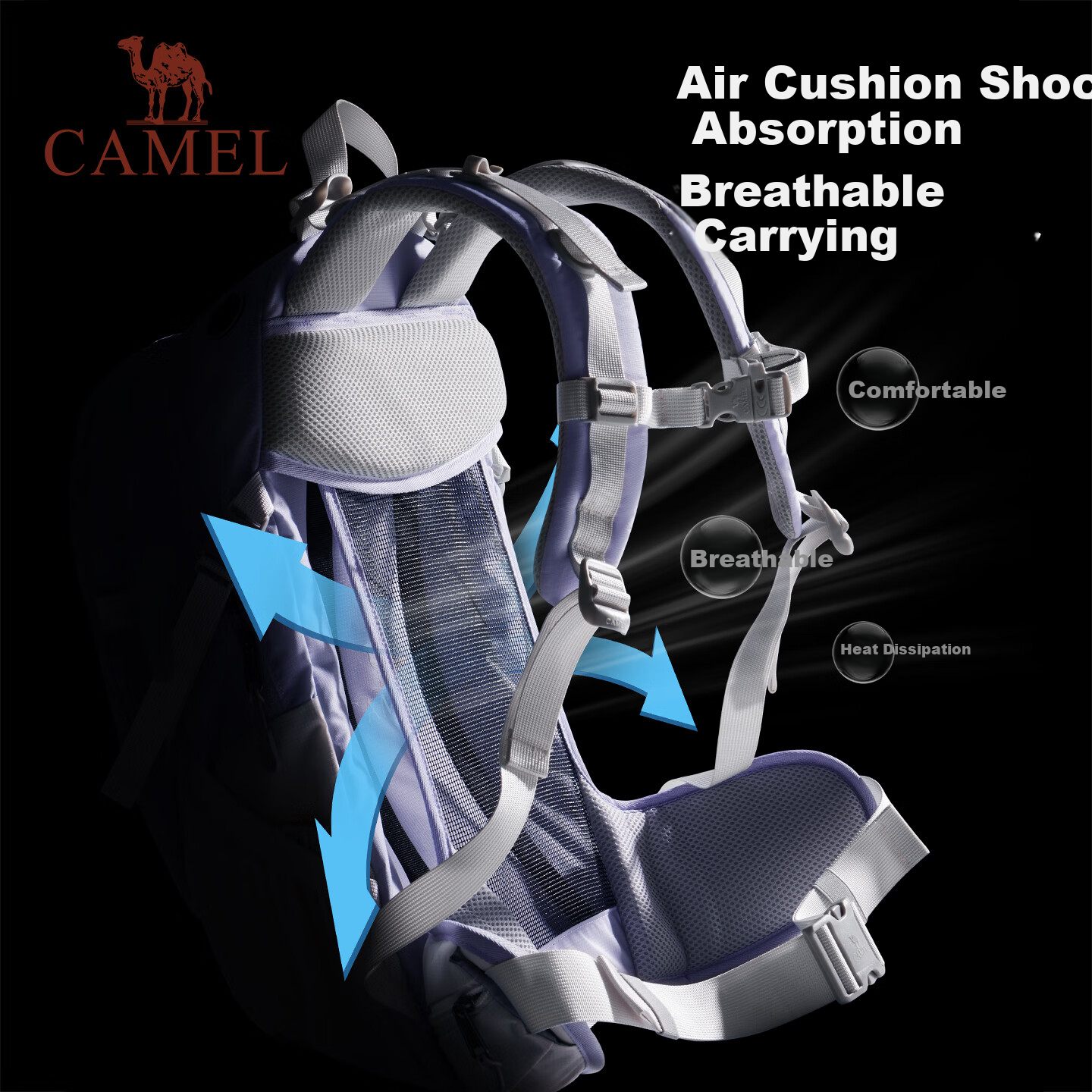 CAMEL Outdoor Professional Mountaineering Backpack Men Sports Travel Large Capacity Double Shoulder Bag Women Hiking Climbing School Bag J111F