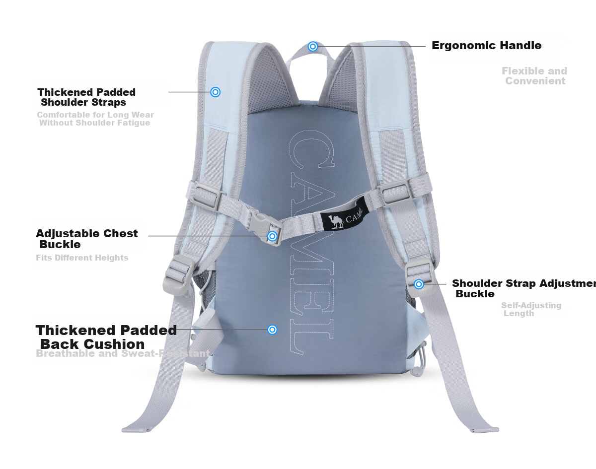 CAMEL Lightweight Backpack Small Bag for Hiking Mountaineering Travel 575C634031 10