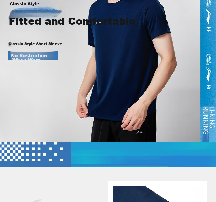 LI-NING Men's Lightweight Quick-Dry Breathable Short Sleeve T-Shirt Summer Fashion Versatile Sportswear Comfortable Casual Sports Top 11