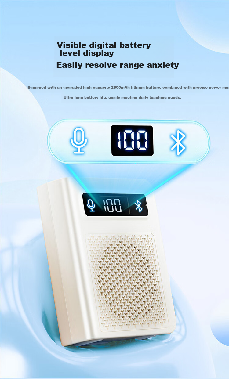 ULT-unite F25 Wireless Lavalier Microphone Mini Amplifier Speaker Teacher Lecture Multifunctional Presentation Remote Magnetic Storage Anti-Howling High Volume Long Battery Life White 9