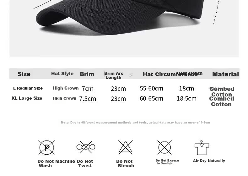Miiow Men's Summer Deep High-Top Hat Casual Black Baseball Cap Sunshade Duckbill Hat 16
