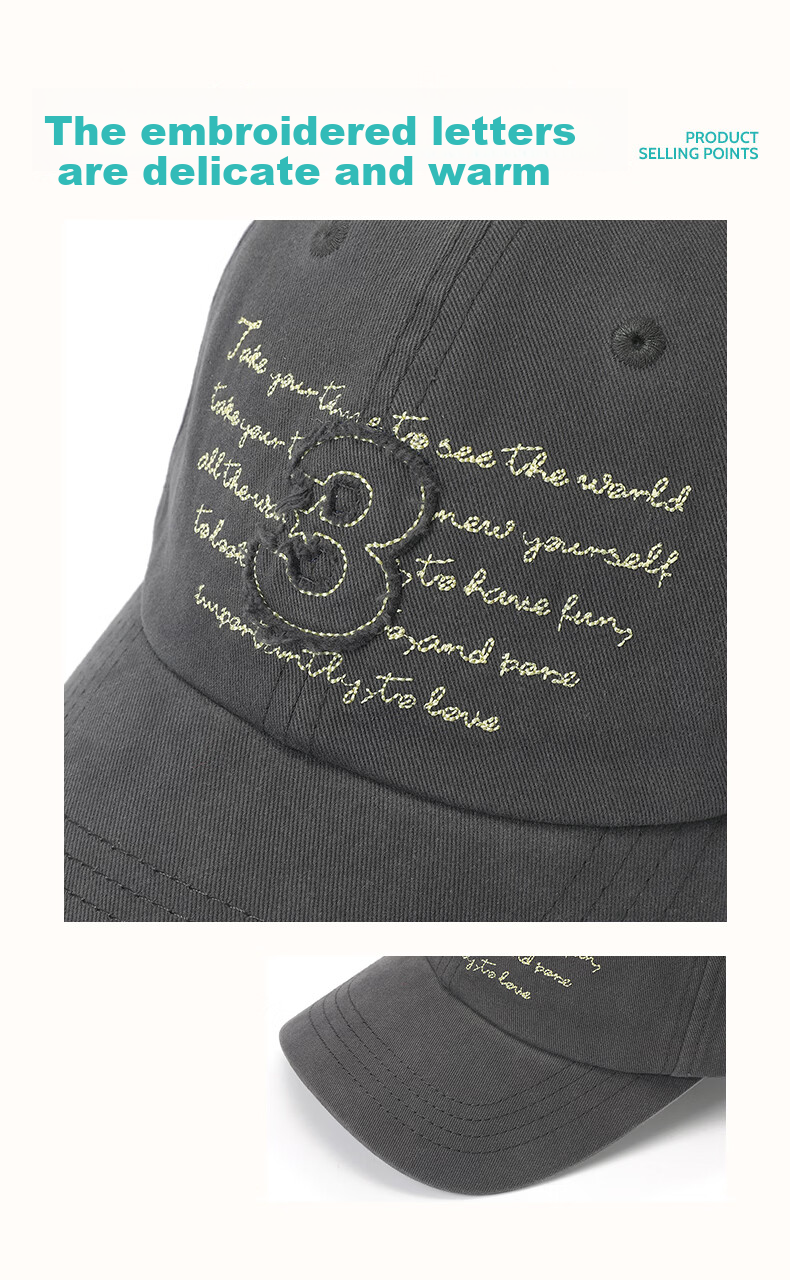Wanding Baseball Cap for Women with Washed Fabric, Letter Embroidery, Curved Brim, Soft Top, Couple's Hat for Men, Washed Pink 5