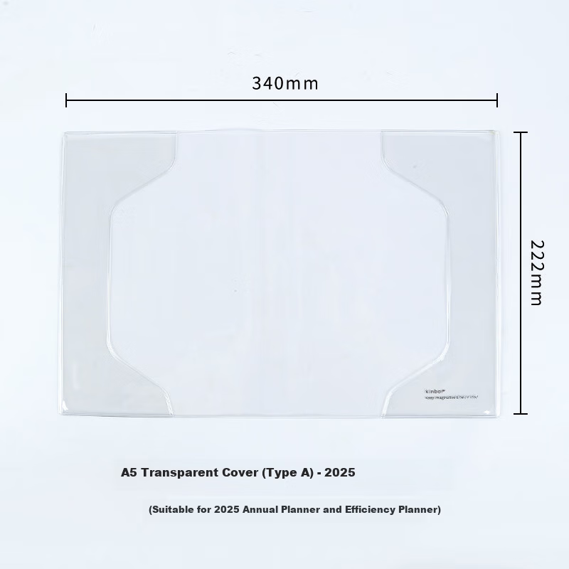 Kinbor Schedule Book Transparent PVC Cover Protective Sleeve for A5 (Type B) Eight-Grid and Timeline Compatible 2025-2026 DT57711 1