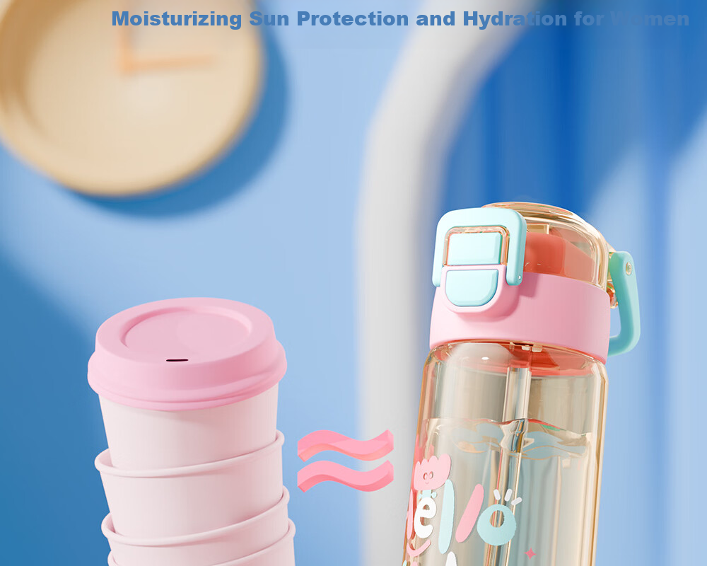 Fuguang Kids Straw Cup Girls Summer PPSU Plastic Water Bottle Dual Drinking Cup Student High-Value Large Capacity Sports Water Bottle 21