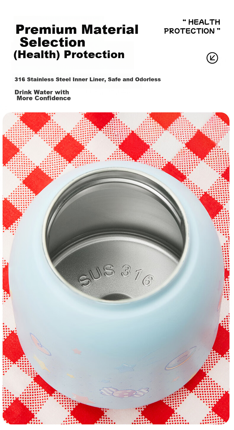 MINISO Sanrio Pudding Dog Insulated Portable Cute Water Bottle 250ml - Cinnamoroll 5