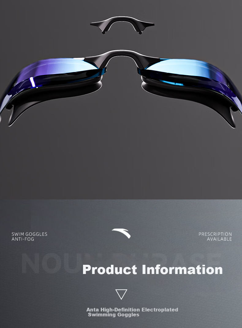 ANTA Racing Swim Goggles Waterproof Anti-Fog UV Protection HD Coated Professional Training Swimming Glasses for Men and Women with Prescription 10