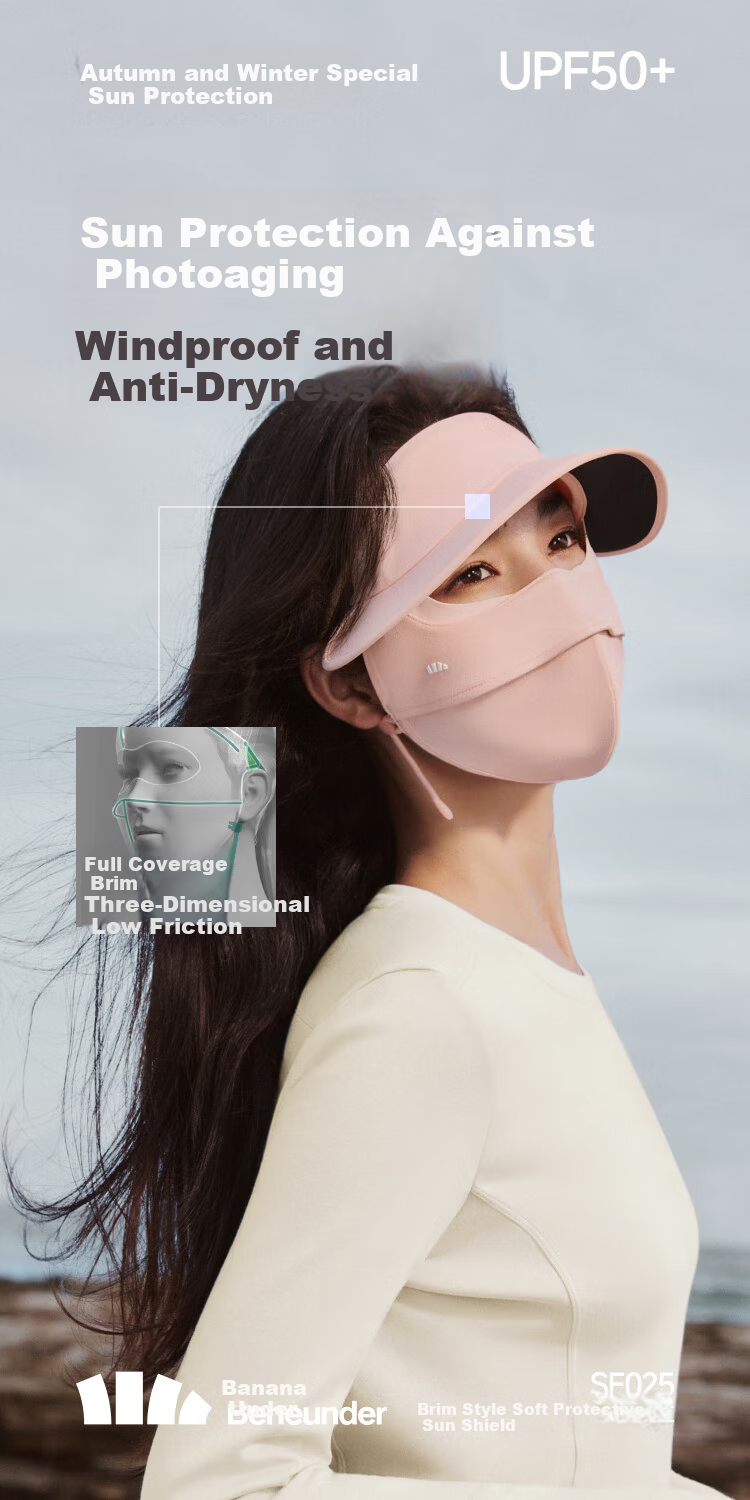 Beneunder Women's Windproof Face Mask Winter Sun Protection Cycling Face Cover High-Value Anti-Dryness Mask 2