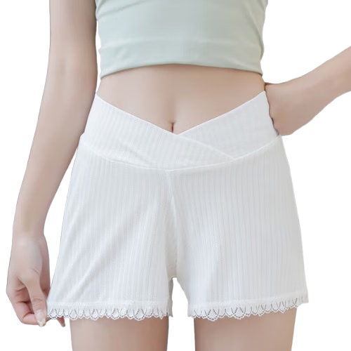 JOYNCLEON Maternity Safety Shorts Summer Thin Outerwear Leggings Anti-Exposure Ice Silk Three-Quarter Pants White XL Jyk69488