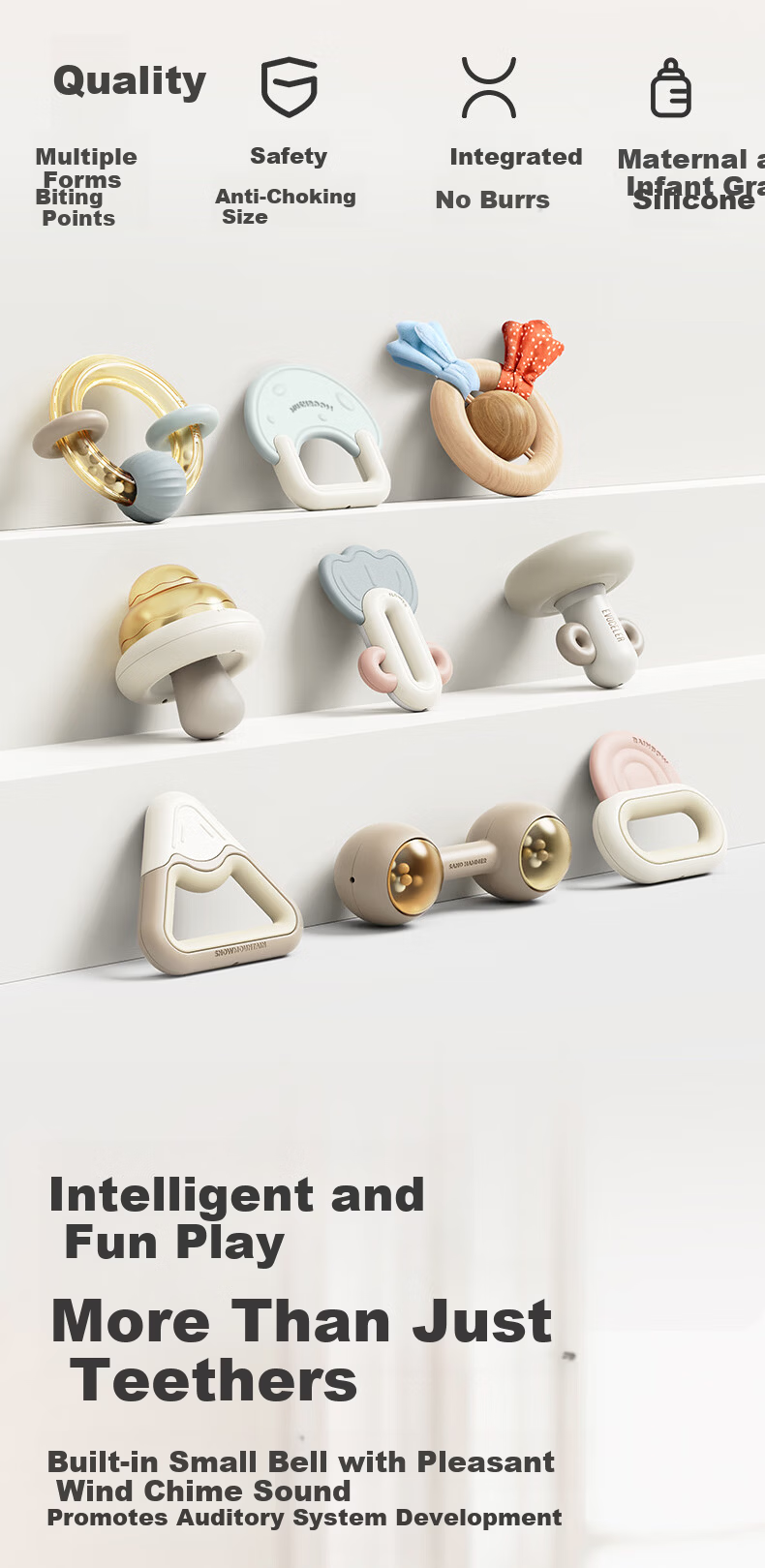 EVOCELER Hand Rattle Newborn Meeting Gift Baby Toy Gift Box 0-1 Year Old Early Education Gift Box Premium Gift 5