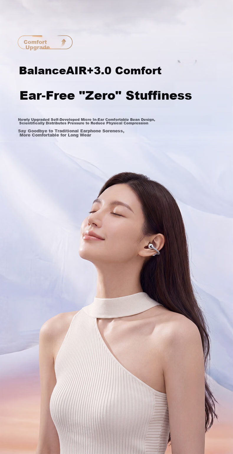 1MORE S20Ultra Bluetooth Ear Clip Bone Conduction Concept Open-Ear Noise Cancelling Headphones Pearl White 15