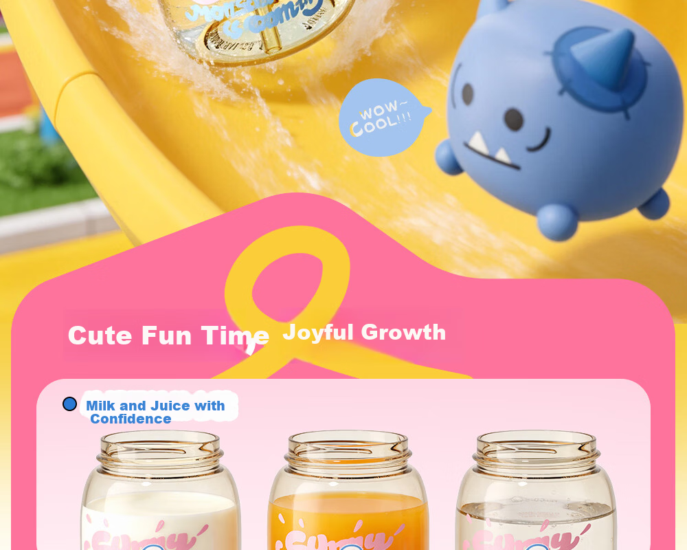 Fuguang Kids PPSU Straw Water Bottle Portable Dual-Use Cartoon Cute High-Temperature Resistant Plastic Cup for Boys and Girls 3