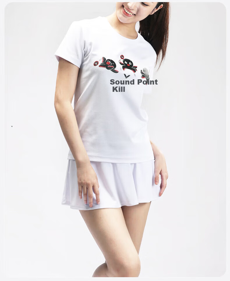 VICTOR Victory Badminton Quick-Dry Short Sleeve T-Shirt Sweat-Absorbing Breathable Training Sportswear Unisex White S 6