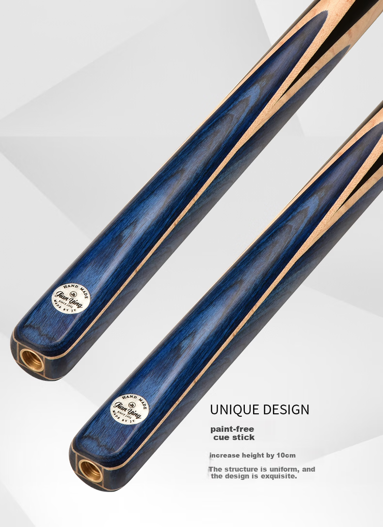 Jianying Billiard Cue Small Tip Chinese Black 8 Eight-Ball English Snooker White Waxwood Split Universal Pool Cue Blue Dragon 23