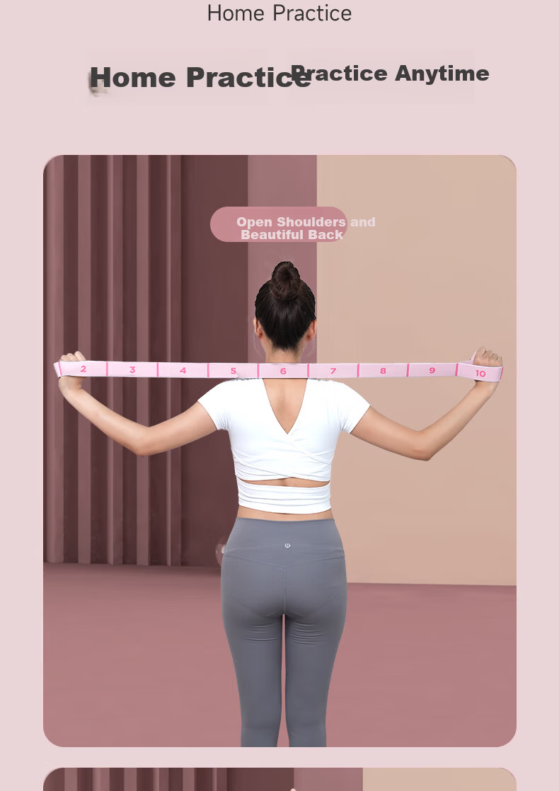 361° Elastic Band Yoga Fitness Stretch Band for Women Kids Digital Resistance Band Leg Training Dance Exercise Pull Strap 8